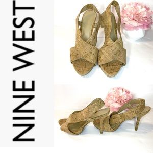 Nine West Orchestra Cork Slingback Heels Size 8